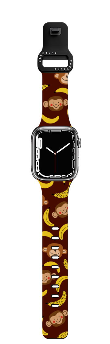 MONKEYS by Daria Solak Illustrations | Apple Watch Series 7-9 (45mm) / Impact Band / Black | Image 1