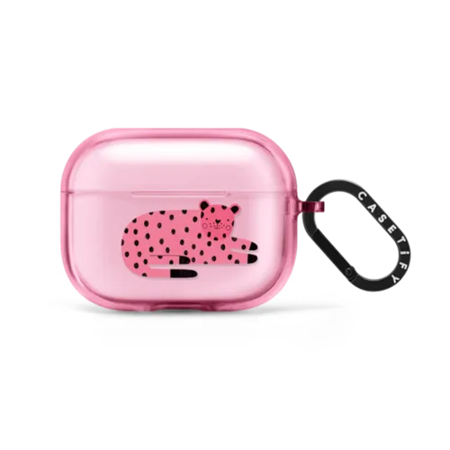 PINK TIGER by Daria Solak Illustrations | AirPods Pro 2 / Earbuds Impact Case / Pink Fizz | Image 1
