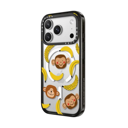 MONKEYS by Daria Solak Illustrations | iPhone 17 Pro Max / Impact Case MagSafe Compatible / Black | Image 2