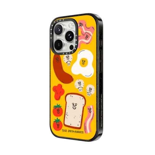 Breakfast iPhone Case by Tess Smith-Roberts | iPhone 16 Pro Max / Impact Case MagSafe Compatible / Black | Image 2