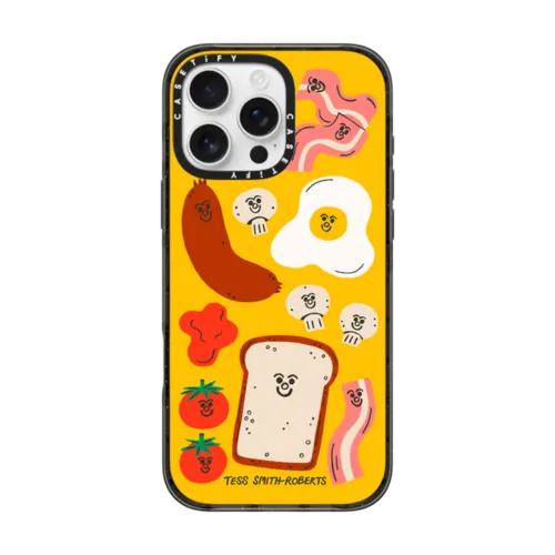 Breakfast iPhone Case by Tess Smith-Roberts | iPhone 16 Pro Max / Impact Case MagSafe Compatible / Black | Image 1