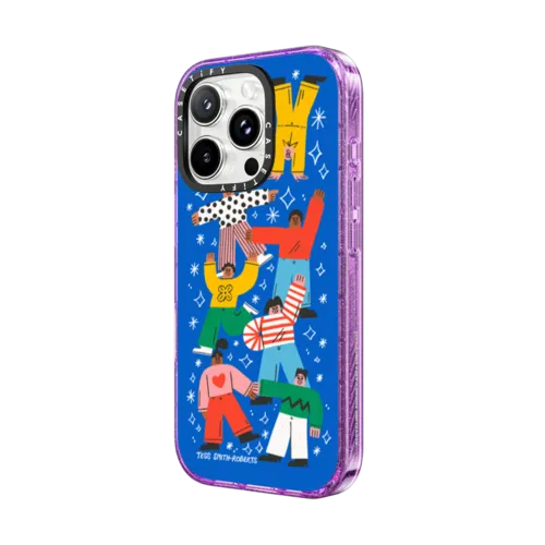 Party iPhone Case by Tess Smith-Roberts | iPhone 16 Pro Max / Impact Case MagSafe Compatible / Glitter Purple | Image 2
