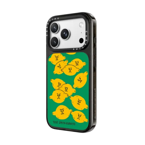 Angry Lemons iPhone Case by Tess Smith-Roberts | iPhone 18 Pro Max / Impact Case MagSafe Compatible - Glossy / Glossy Black | Image 2