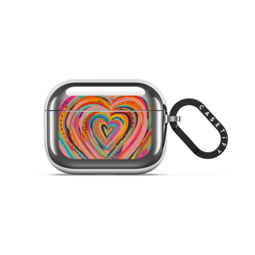 EttaVee Art Heart No.2 | AirPods Pro 3 / Earbuds Mirror Case / Silver | Image 1