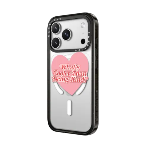 Cooler Than Being Kind Phone Case by Quotes by Christie | iPhone 17 Pro Max / Impact Case MagSafe Compatible / Black | Image 2