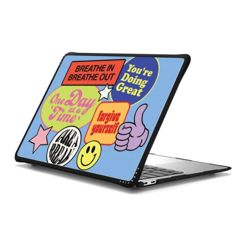 Doing Great MacBook Case by Quotes by Christie | MacBook Air 13-inch (M1 / Intel) / MacBook Impact Case / Black | Image 1