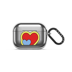 Hearts AirPods Case by Quotes by Christie | AirPods Pro 3 / Earbuds Mirror Case / Silver | Image 1