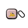 Cheetah + bird by Arual | AirPods 4 & 5 / Earbuds Bounce Case / Primrose Pink | Image 1