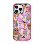 Chilling with the Funky Cats iPhone case by Mulga | iPhone 16 Pro Max / Impact Case MagSafe Compatible / Pink Fizz | Image 1