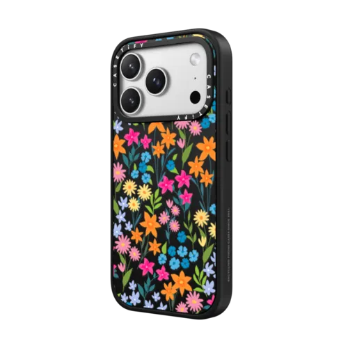 bright spring flowers - daisy floral pattern | iPhone 17 Pro Max / Impact Case MagSafe Compatible / Matte Black | Image 2