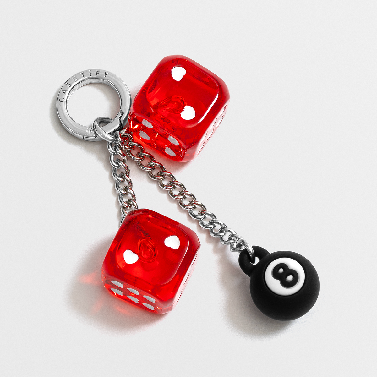 Charm Keychain - C² Lucky Dice - Red