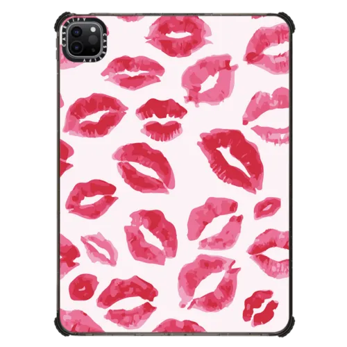 Lipstick Kisses | iPad Pro 11-inch (3rd/4th gen) / iPad Impact Case / Black | Image 1