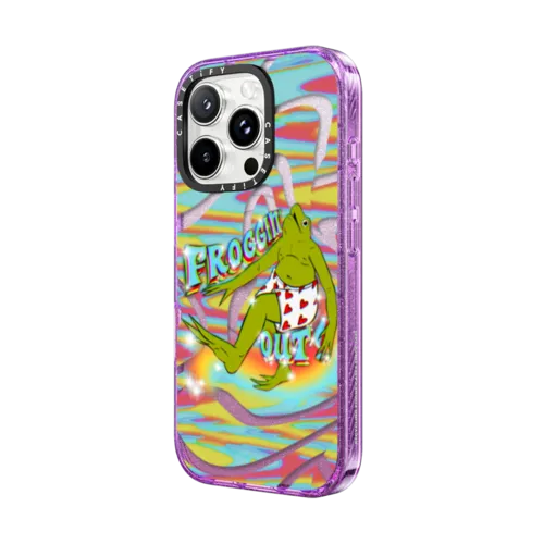 Froggin' Out! | iPhone 16 Pro Max / Impact Case MagSafe Compatible / Glitter Purple | Image 2