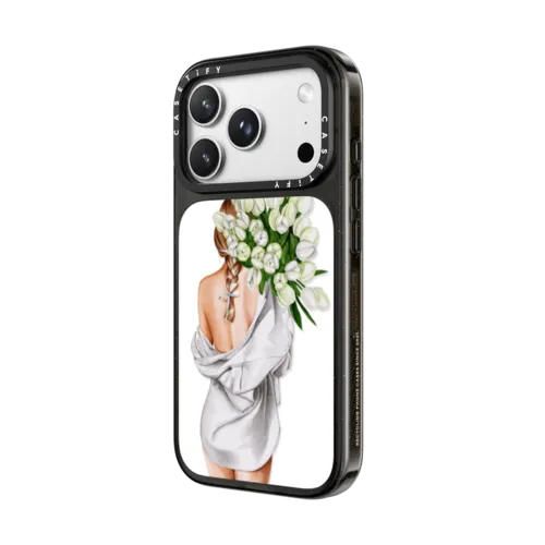 Lady with tulips | iPhone 18 Pro Max / Impact Case MagSafe Compatible - Glossy / Glossy Black | Image 2
