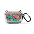 Colorful Floral Airpods Case | AirPods Pro 2 / Earbuds Mirror Case / Silver | Image 1