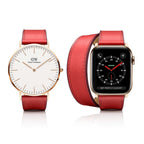 2-in-1 Italian Leather Band 45mm (Series 7-9) - Red