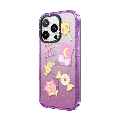 HOT GIRL SHIII | iPhone 16 Pro Max / Impact Case MagSafe Compatible / Glitter Purple | Image 2