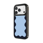 Blue Background Wavy Border | iPhone 18 Pro Max / Impact Case MagSafe Compatible - Glossy / Glossy Black | Image 2