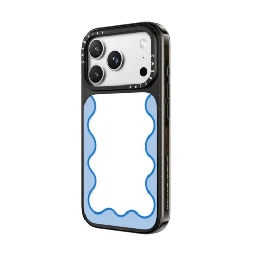 Blue Wavy Border | iPhone 18 Pro Max / Impact Case MagSafe Compatible - Glossy / Glossy Black | Image 2