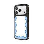 Blue Wavy Border | iPhone 18 Pro Max / Impact Case MagSafe Compatible - Glossy / Glossy Black | Image 2