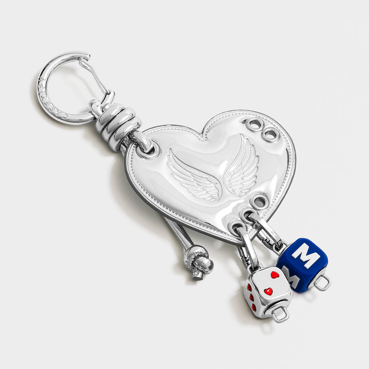 Puffy Heart Bag Charm -  Metallic Cupid