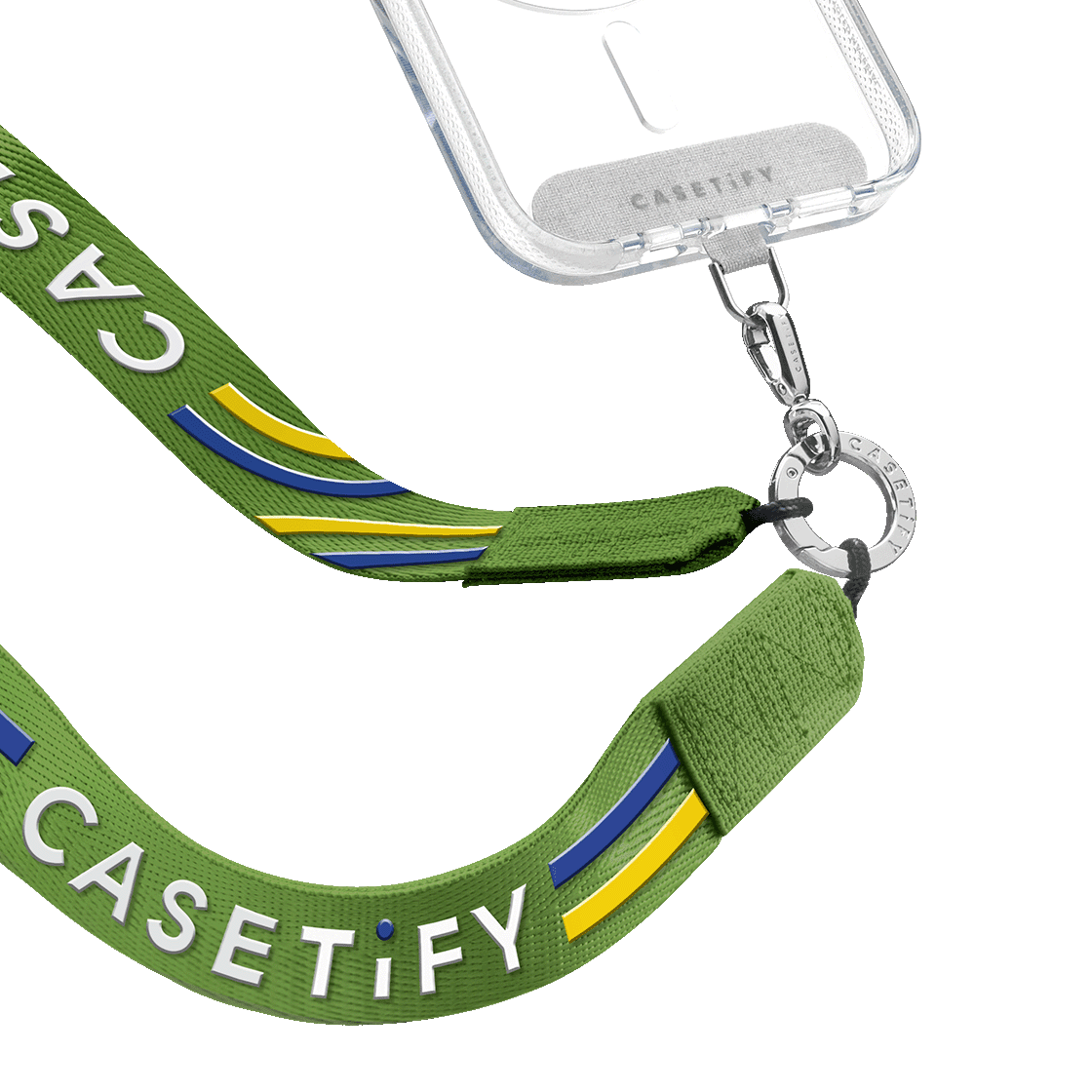 Team CASETiFY Slogan Cross-Body Strap - Green  | Image 1