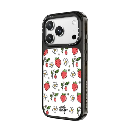 Strawberry Summer by Mel Stringer | iPhone 18 Pro Max / Impact Case MagSafe Compatible - Glossy / Glossy Black | Image 2