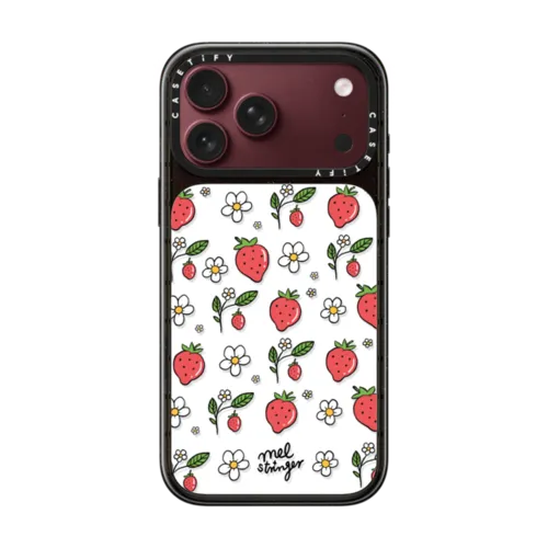 Strawberry Summer by Mel Stringer | iPhone 18 Pro Max / Impact Case MagSafe Compatible - Glossy / Glossy Black | Image 1