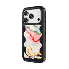 Retro Rainbow with Black Wavy Border | iPhone 18 Pro Max / Impact Case MagSafe Compatible - Glossy / Glossy Black | Image 2