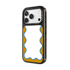 Blue and Yellow Wavy Border | iPhone 18 Pro Max / Impact Case MagSafe Compatible - Glossy / Glossy Black | Image 2