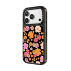 retro boho hippie flowers (60s / 70s floral pattern on clear background) | iPhone 18 Pro Max / Impact Case MagSafe Compatible - Glossy / Glossy Black | Image 2