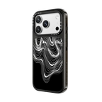 WOBBLE 2, BLACK & WHITE MINIMALIST OCEAN WAVES LINEAR ILLUSTRATION | iPhone 18 Pro Max / Impact Case MagSafe Compatible - Glossy / Glossy Black | Image 2