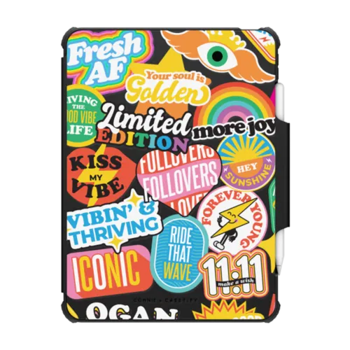 Vibe Stickers | iPad Pro 11-inch (3rd/4th gen) / iPad Impact Folio Case / Black | Image 1