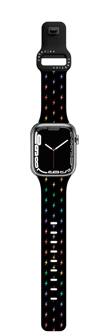 Electric Rainbow | Apple Watch Series 7-9 (45mm) / Impact Band / Black | Image 1
