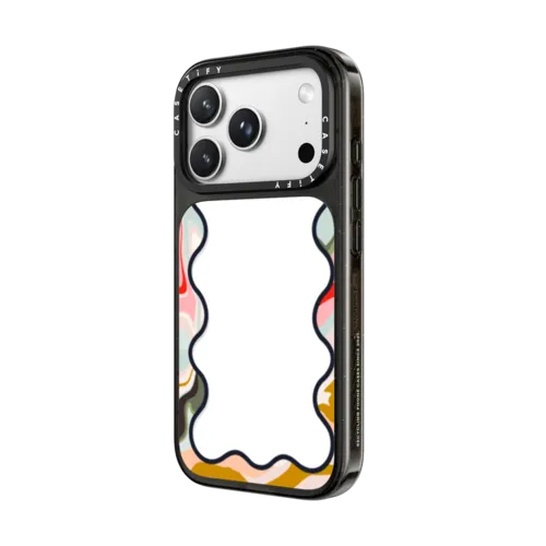 Wavy Rainbow Marble Border | iPhone 18 Pro Max / Impact Case MagSafe Compatible - Glossy / Glossy Black | Image 2