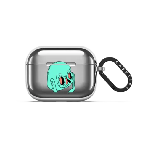 Skull by Emma Atterbury | AirPods Pro 3 / Earbuds Mirror Case / Silver | Image 1