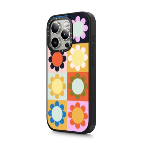Retro Florals | iPhone 15 Pro / Impact Case MagSafe Compatible / Matte Black | Image 2