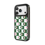 Floral checkerboard | iPhone 18 Pro Max / Impact Case MagSafe Compatible - Glossy / Glossy Black | Image 2