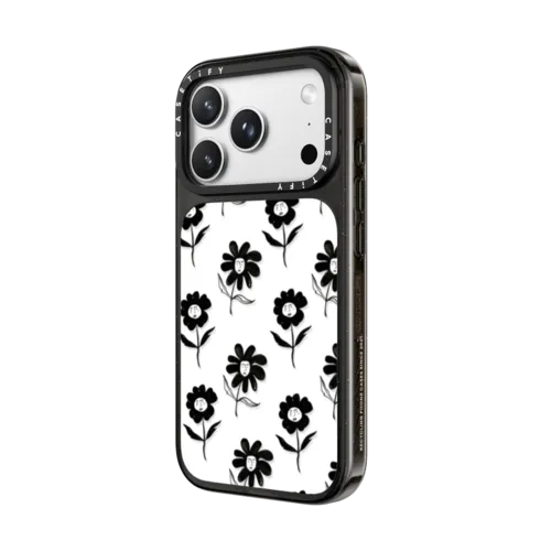 Monochrome Bloom | iPhone 18 Pro Max / Impact Case MagSafe Compatible - Glossy / Glossy Black | Image 2