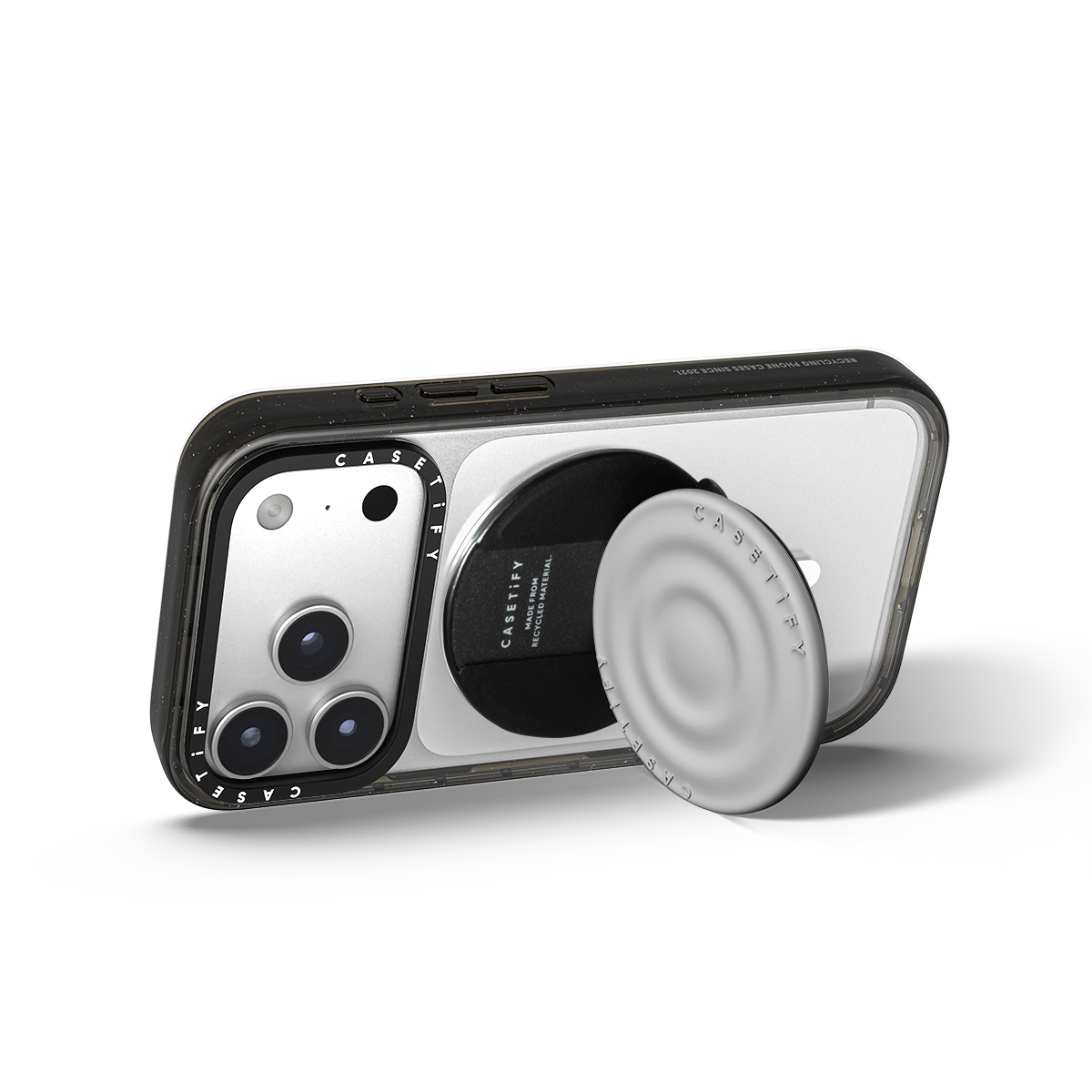 Snappy Ripple Grip Stand MagSafe Compatible - Pebble Grey