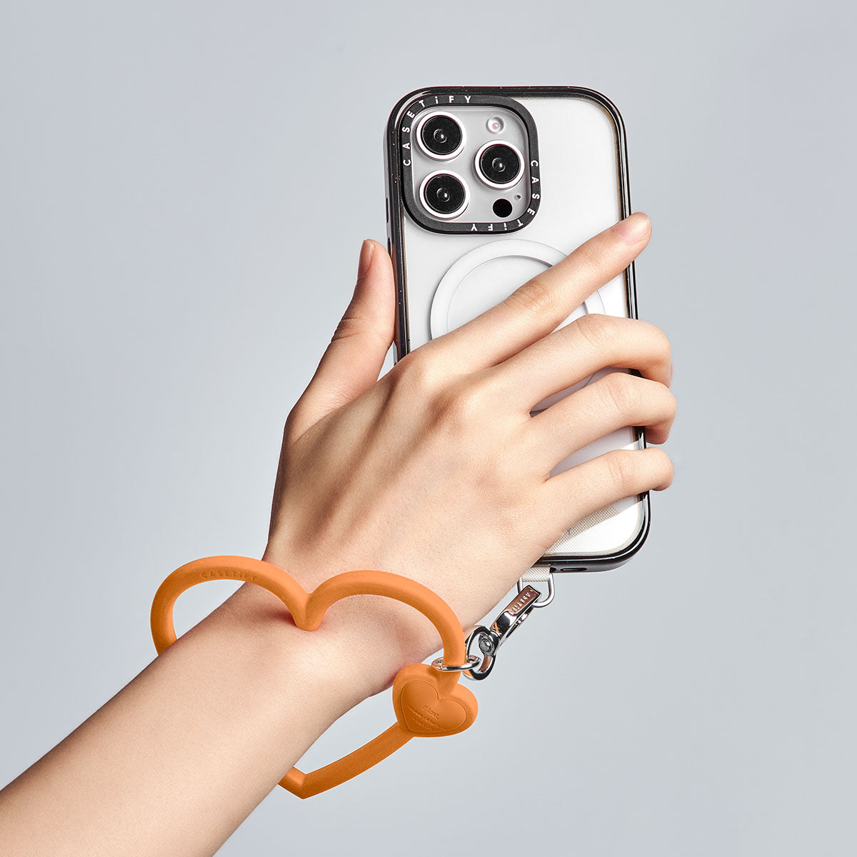 Heart Phone Wristlet - Heart Orange