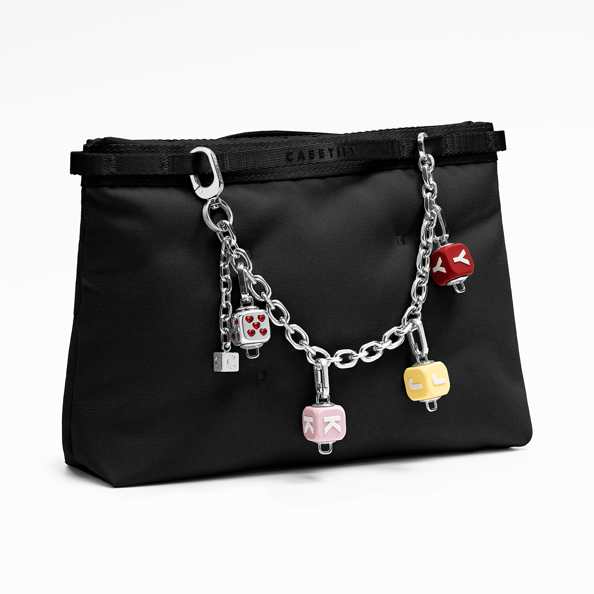 Chain Bag Charm - Shiny Silver
