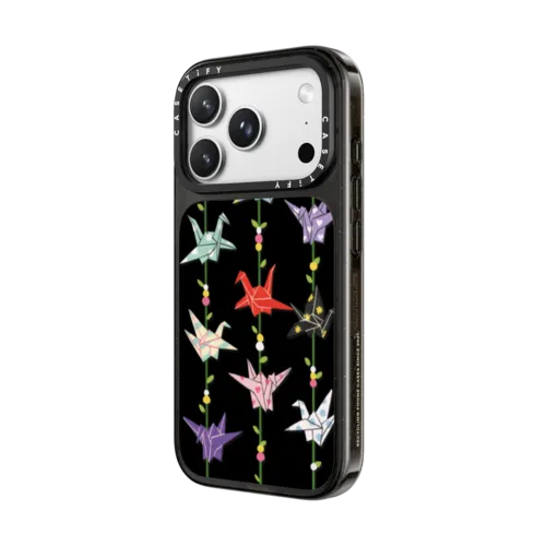 Origami paper crane: good luck symbol | iPhone 18 Pro Max / Impact Case MagSafe Compatible - Glossy / Glossy Black | Image 2
