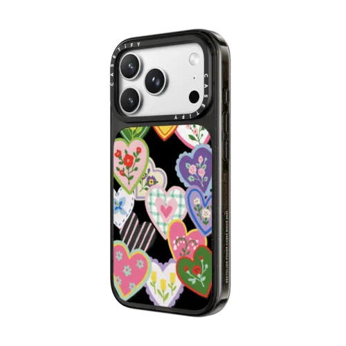 Lovely Heart Floral Stickers | iPhone 18 Pro Max / Impact Case MagSafe Compatible - Glossy / Glossy Black | Image 2