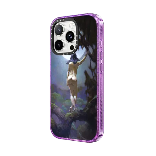 Moon's Rapture by Frazetta Girls | iPhone 16 Pro Max / Impact Case MagSafe Compatible / Glitter Purple | Image 2