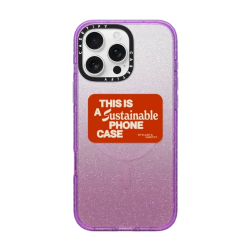 Sustainable - Elliot Ulm | iPhone 16 Pro Max / Impact Case MagSafe Compatible / Glitter Purple | Image 1
