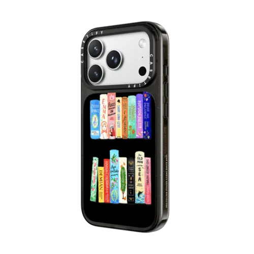 Books Lovers [waterclolor Bookshelf] | iPhone 18 Pro Max / Impact Case MagSafe Compatible - Glossy / Glossy Black | Image 2