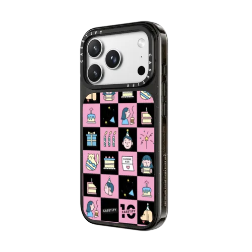 Sundae Kids- Birthday Checkerboard | iPhone 18 Pro Max / Impact Case MagSafe Compatible - Glossy / Glossy Black | Image 2