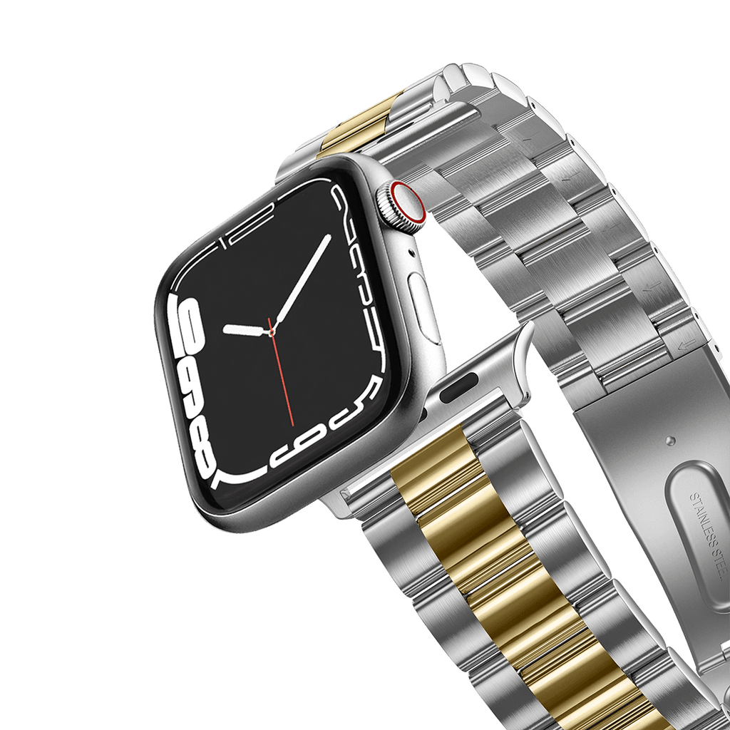Stainless Steel 3-Link Band 45mm (Series 7-9) - Two-Tone (Yellow Gold/Silver) | Image 1