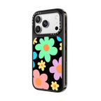 Transparent Floral Pastel Colors 70s Retro Flower Power | iPhone 18 Pro Max / Impact Case MagSafe Compatible - Glossy / Glossy Black | Image 2